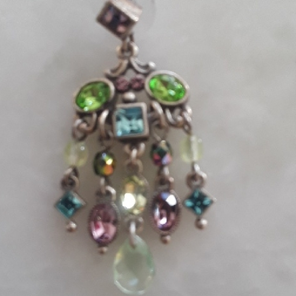 Sweet Romance, Delicate Multicolor Gem Drop Earrings, Boutique 2005 - Picture 3 of 5